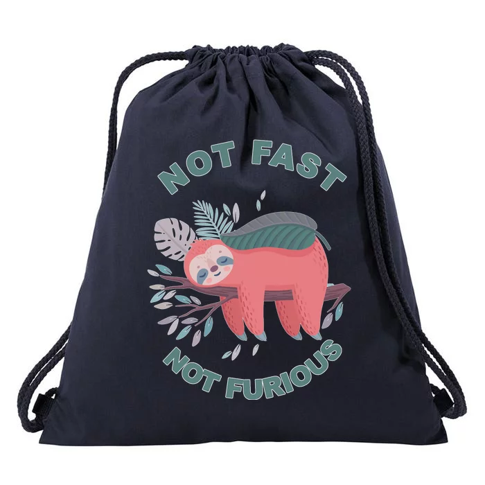 Not Fast Not Furious Sloth Cute Drawstring Bag