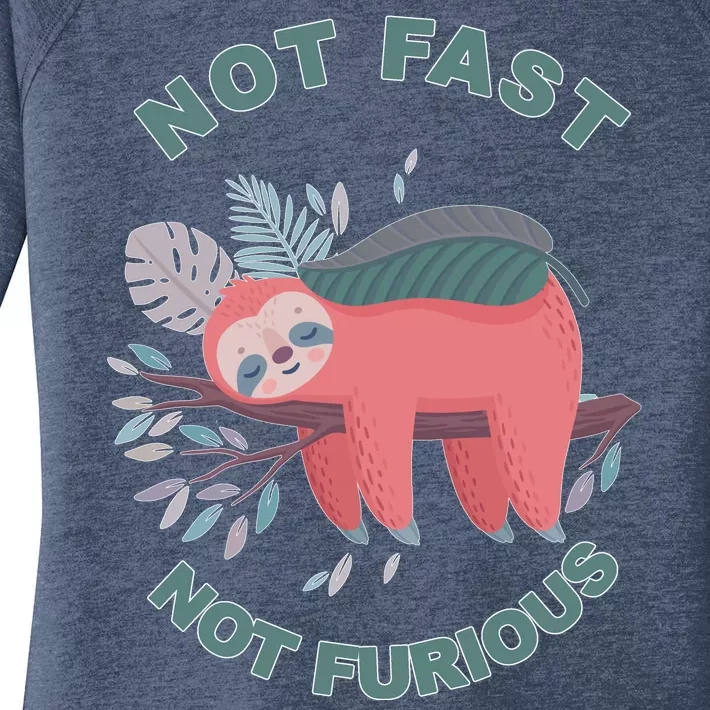 Not Fast Not Furious Sloth Cute Women's Perfect Tri Tunic Long Sleeve Shirt