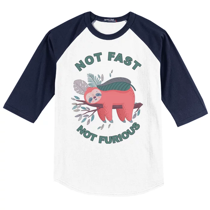 Not Fast Not Furious Sloth Cute Baseball Sleeve Shirt