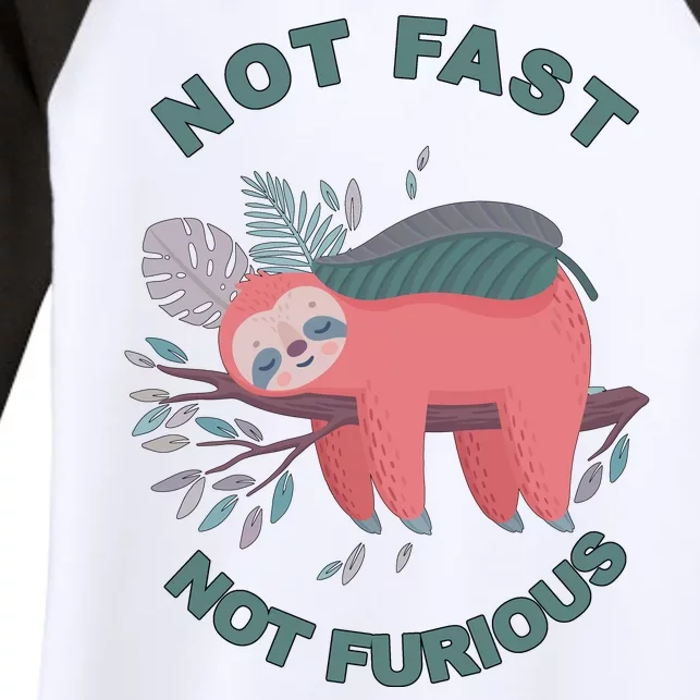 Not Fast Not Furious Sloth Cute Women's Tri-Blend 3/4-Sleeve Raglan Shirt