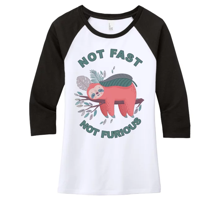 Not Fast Not Furious Sloth Cute Women's Tri-Blend 3/4-Sleeve Raglan Shirt