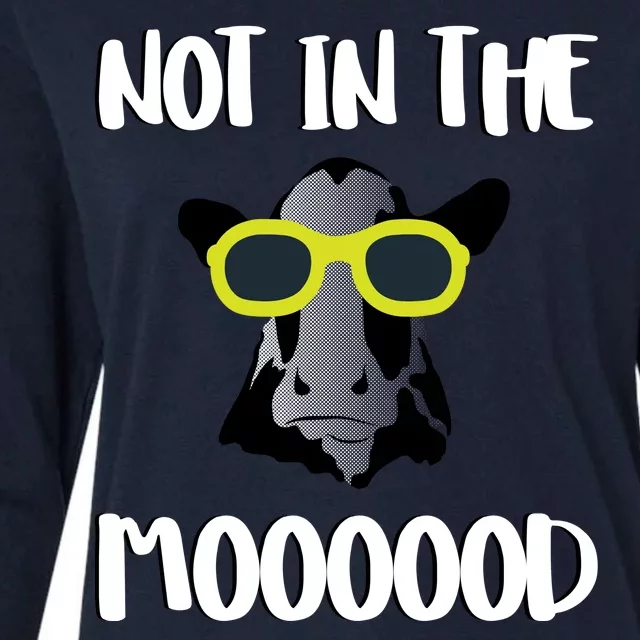 Not In The Moooood Womens Cotton Relaxed Long Sleeve T-Shirt