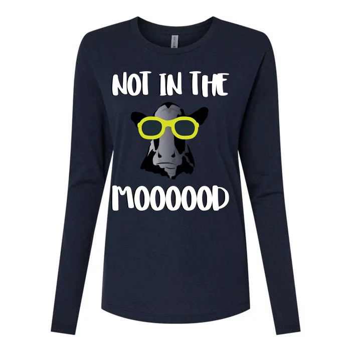 Not In The Moooood Womens Cotton Relaxed Long Sleeve T-Shirt