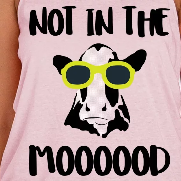 Not In The Moooood Women's Knotted Racerback Tank