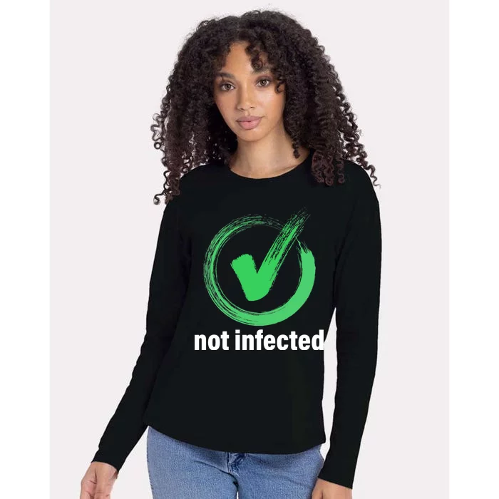 Not Infected Womens Cotton Relaxed Long Sleeve T-Shirt