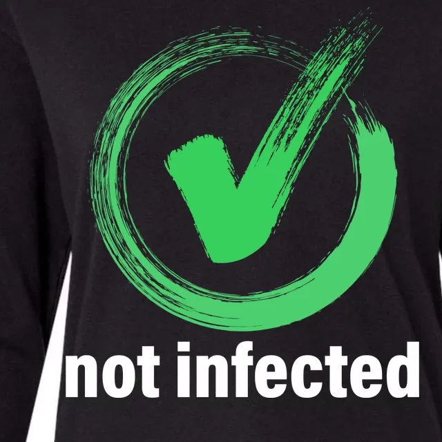 Not Infected Womens Cotton Relaxed Long Sleeve T-Shirt