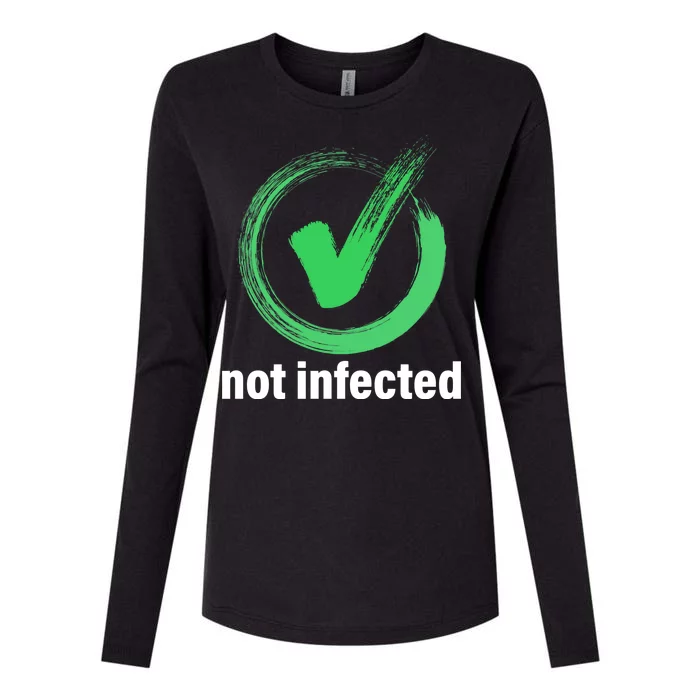 Not Infected Womens Cotton Relaxed Long Sleeve T-Shirt