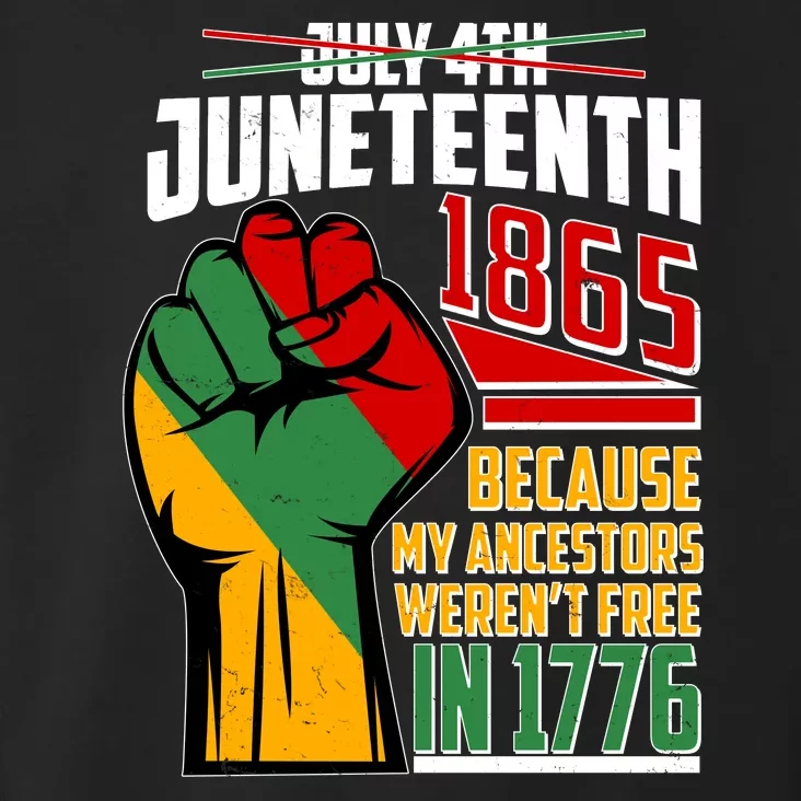 Not July 4th Juneteenth 1865 My Ancestors Weren't Free In 1776 Toddler Hoodie