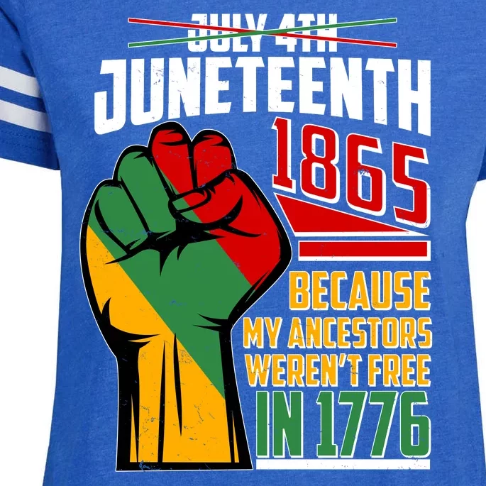 Not July 4th Juneteenth 1865 My Ancestors Weren't Free In 1776 Enza Ladies Jersey Football T-Shirt