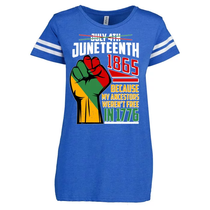 Not July 4th Juneteenth 1865 My Ancestors Weren't Free In 1776 Enza Ladies Jersey Football T-Shirt