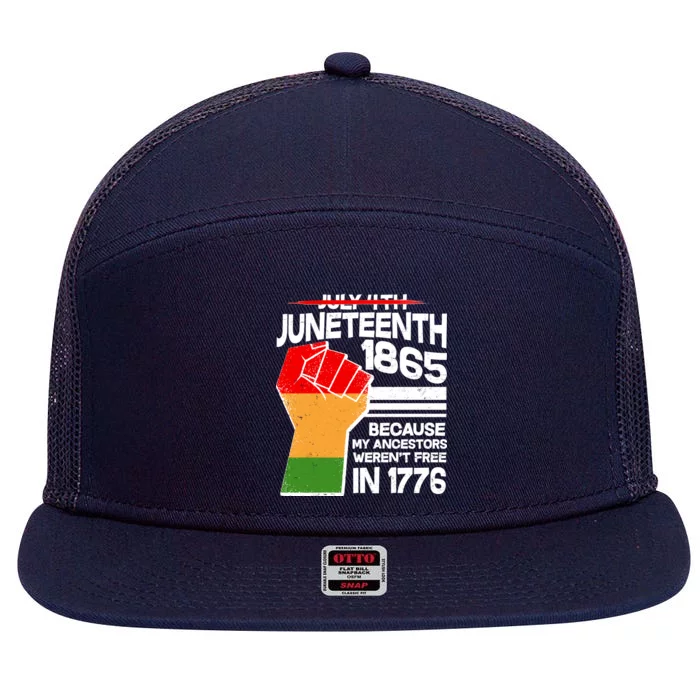 Not July 4th Juneteenth 1885 7 Panel Mesh Trucker Snapback Hat