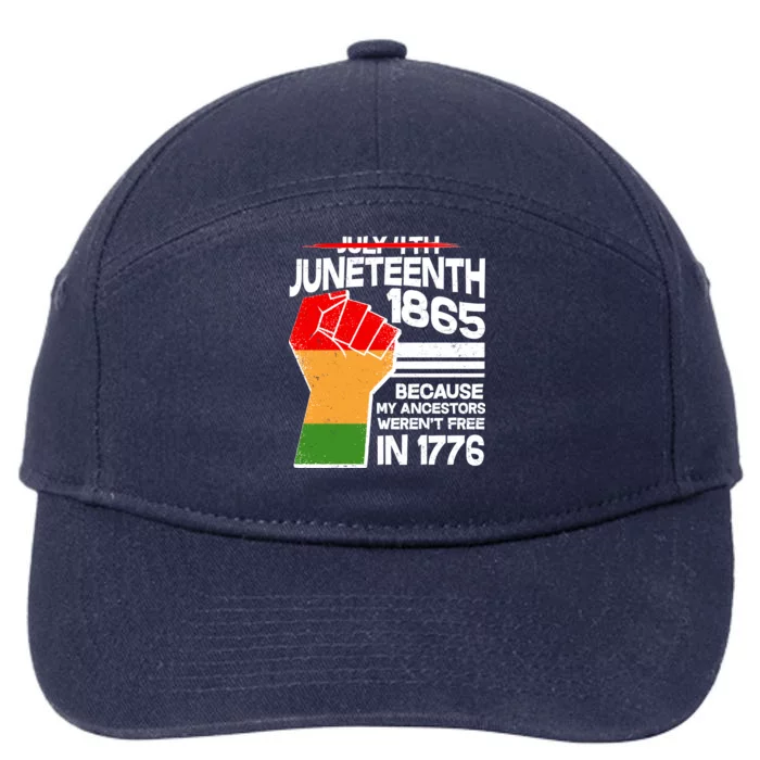 Not July 4th Juneteenth 1885 7-Panel Snapback Hat