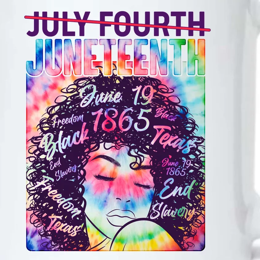 Not July 4th Juneteenth Tie Dye African American Woman Black Color Changing Mug