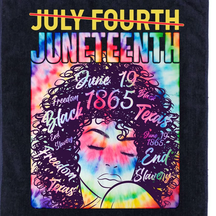 Not July 4th Juneteenth Tie Dye African American Woman Platinum Collection Golf Towel