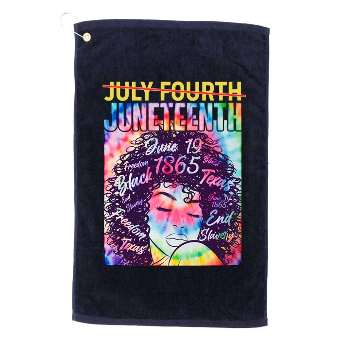 Not July 4th Juneteenth Tie Dye African American Woman Platinum Collection Golf Towel