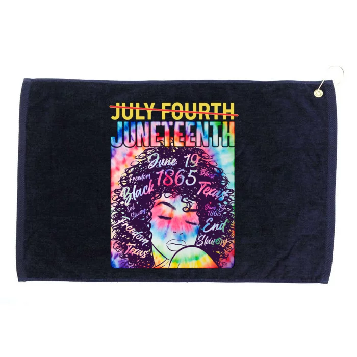 Not July 4th Juneteenth Tie Dye African American Woman Grommeted Golf Towel