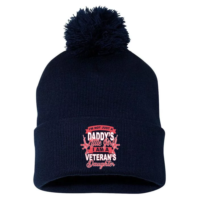 Not just A Daddy's Little Girl I'm A Veterans Daughter Pom Pom 12in Knit Beanie