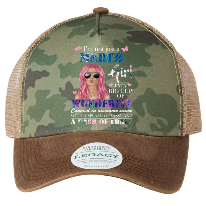 Not Just A March Girl Wonderful Sassy Birthday Legacy Tie Dye Trucker Hat