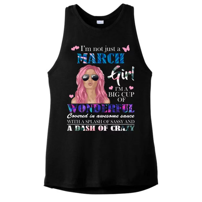 Not Just A March Girl Wonderful Sassy Birthday Ladies Tri-Blend Wicking Tank