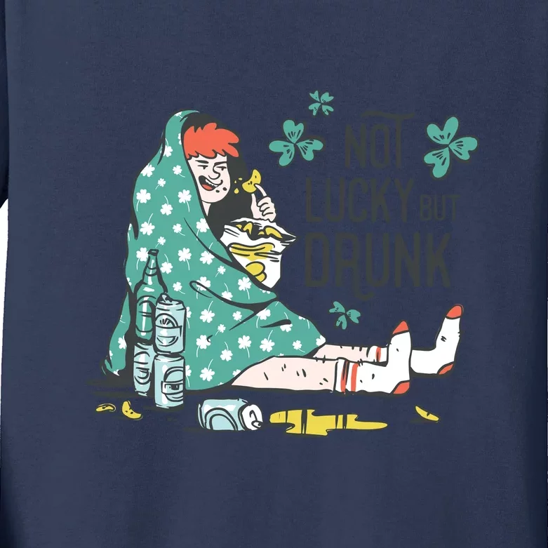 Not Lucky But Drunk Kids Long Sleeve Shirt