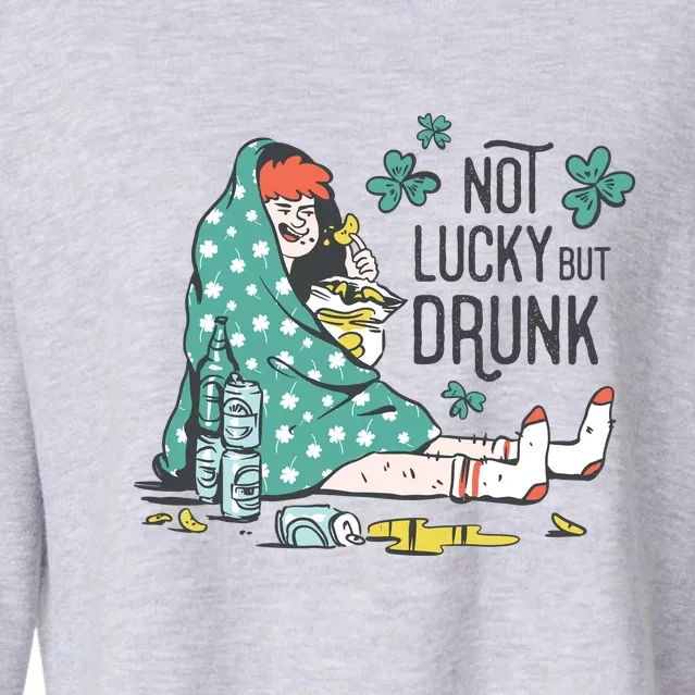 Not Lucky But Drunk Cropped Pullover Crew