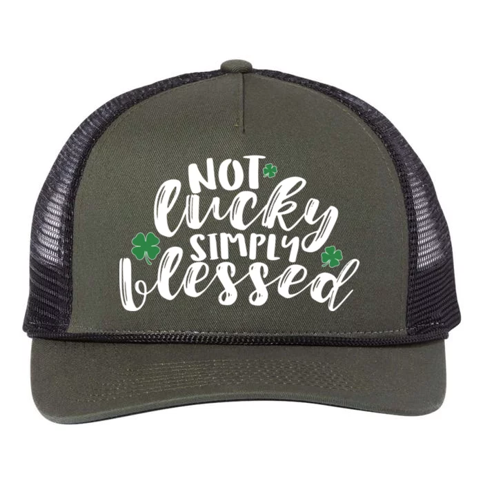 Not Lucky Simply Blessed Retro Rope Trucker Hat Cap