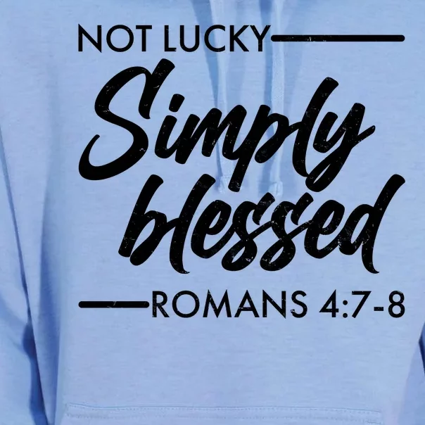 Not Lucky Simply Blessed Romans 4: 7-8 Unisex Surf Hoodie