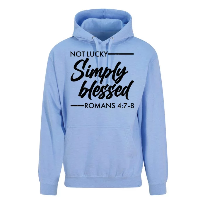 Not Lucky Simply Blessed Romans 4: 7-8 Unisex Surf Hoodie