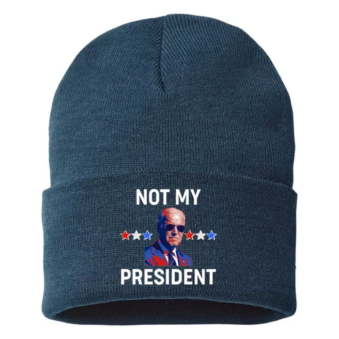 Not My President Anti Biden Pro Trump 2020 Election Sustainable Knit Beanie