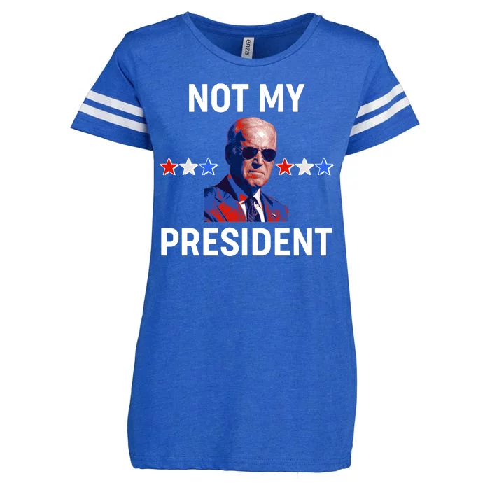 Not My President Anti Biden Pro Trump 2020 Election Enza Ladies Jersey Football T-Shirt