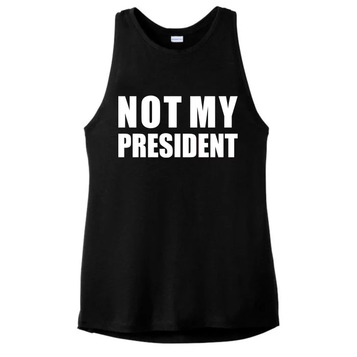 Not My President Classic Logo Ladies Tri-Blend Wicking Tank