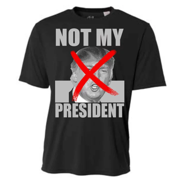 Not My President Red X Spray Paint Anti-Trump Cooling Performance Crew T-Shirt