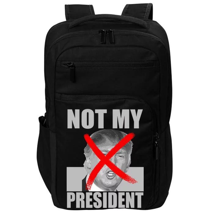 Not My President Red X Spray Paint Anti-Trump Impact Tech Backpack