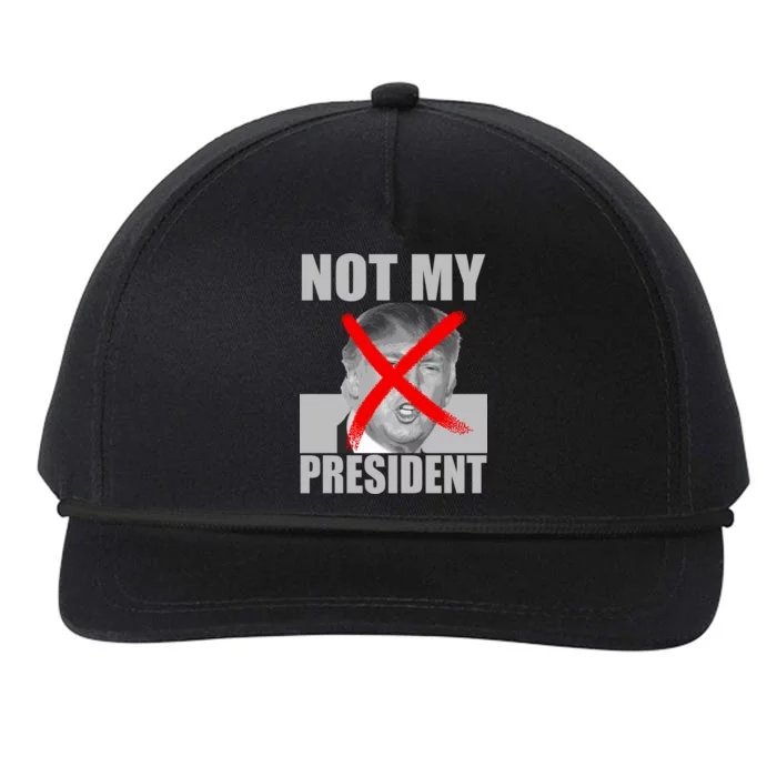 Not My President Red X Spray Paint Anti-Trump Snapback Five-Panel Rope Hat