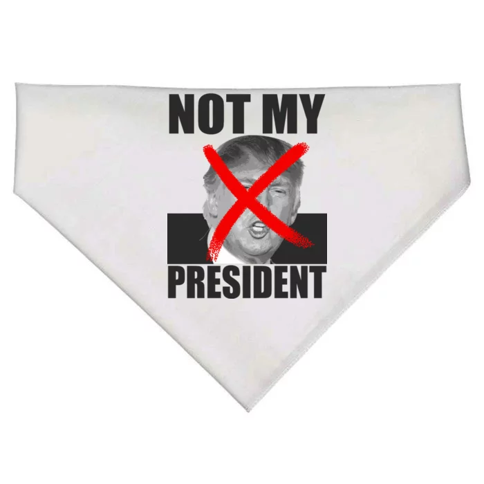 Not My President Red X Spray Paint Anti-Trump USA-Made Doggie Bandana