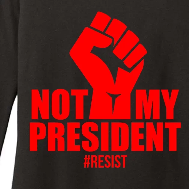 Not My President Resist Anti Trump Fist Womens CVC Long Sleeve Shirt