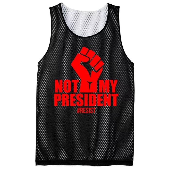 Not My President Resist Anti Trump Fist Mesh Reversible Basketball Jersey Tank