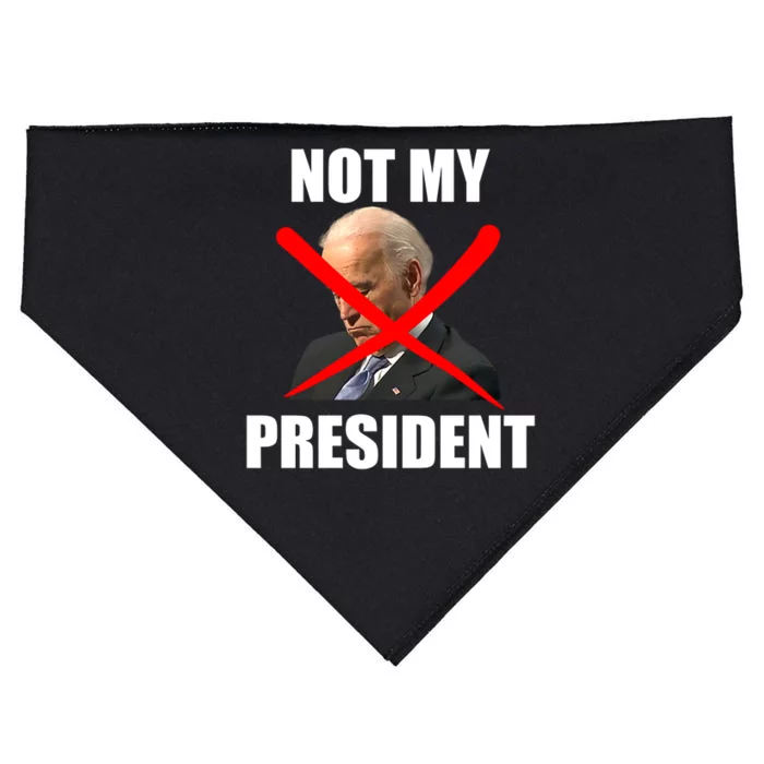 Not My President Trump Anti Biden USA-Made Doggie Bandana