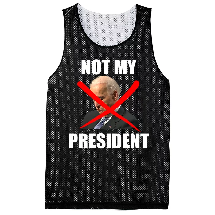 Not My President Trump Anti Biden Mesh Reversible Basketball Jersey Tank