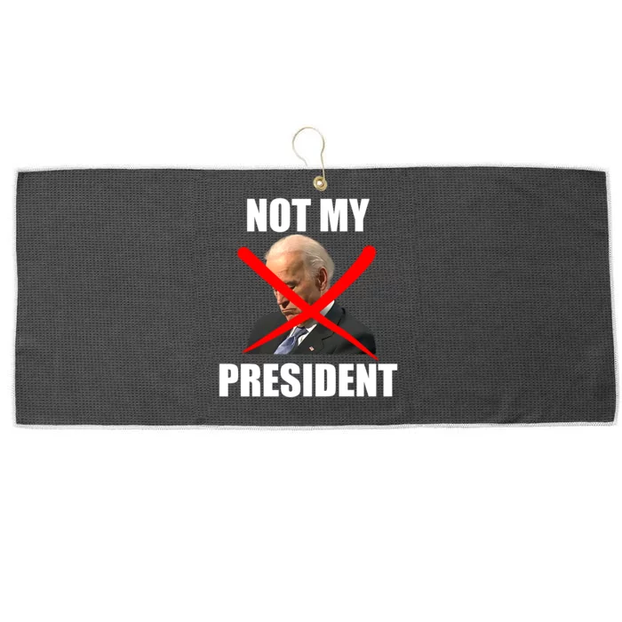 Not My President Trump Anti Biden Large Microfiber Waffle Golf Towel