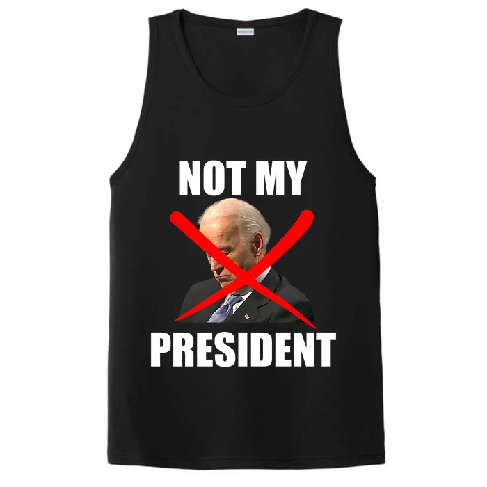 Not My President Trump Anti Biden Performance Tank