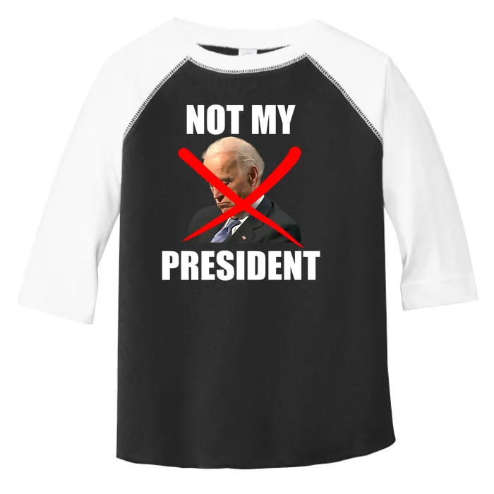 Not My President Trump Anti Biden Toddler Fine Jersey T-Shirt