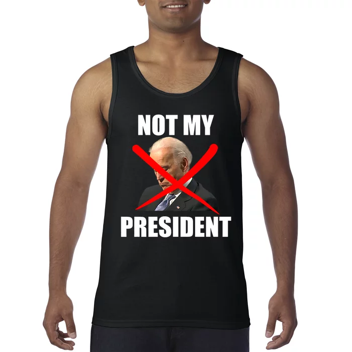 Not My President Trump Anti Biden Tank Top