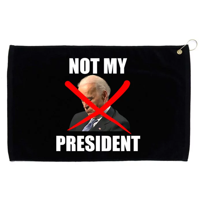 Not My President Trump Anti Biden Grommeted Golf Towel