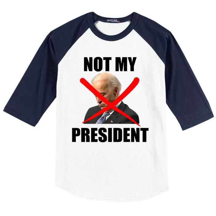 Not My President Trump Anti Biden Baseball Sleeve Shirt