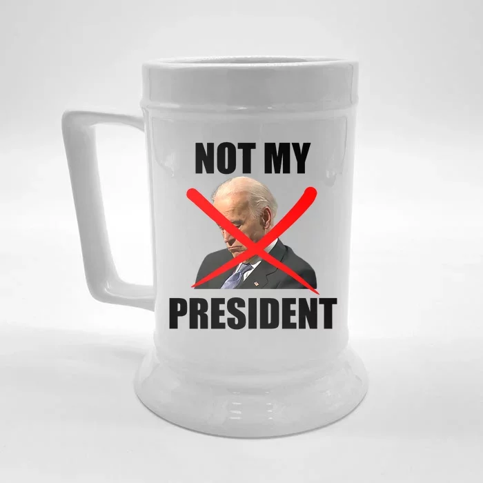 Not My President Trump Anti Biden Front & Back Beer Stein