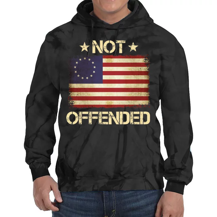 Not Offended Betsy Ross Flag Tie Dye Hoodie