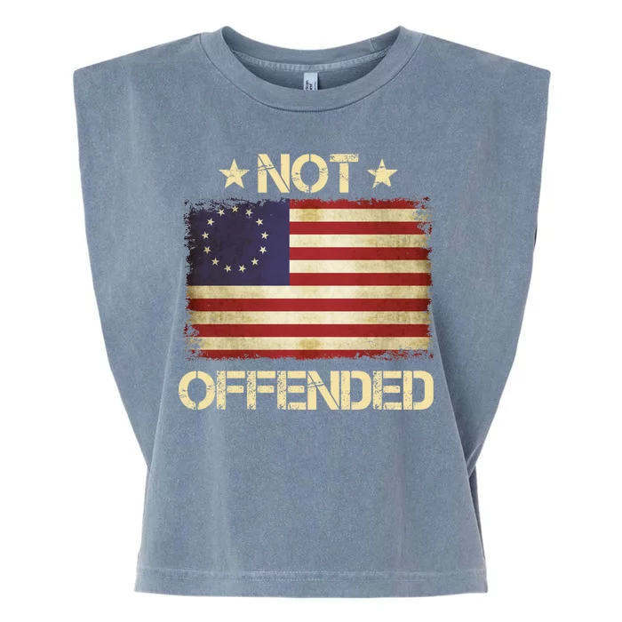 Not Offended Betsy Ross Flag Garment-Dyed Women's Muscle Tee