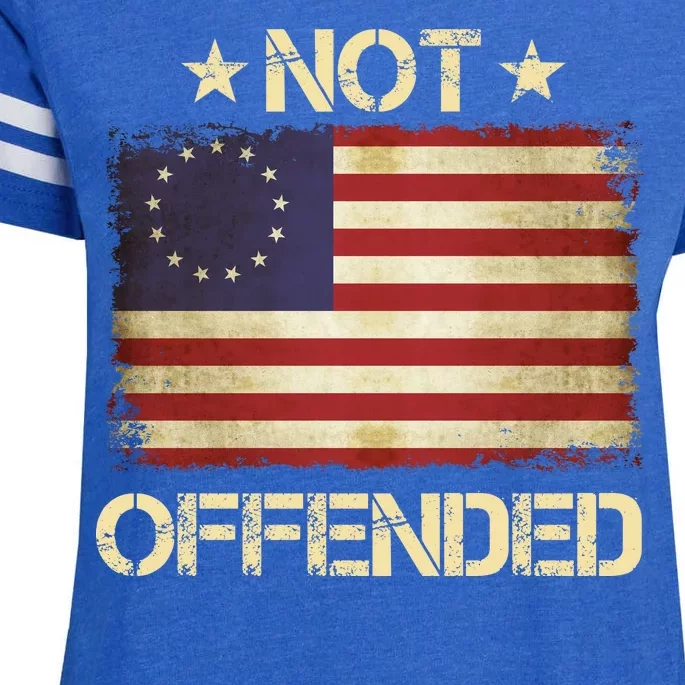 Not Offended Betsy Ross Flag Enza Ladies Jersey Football T-Shirt