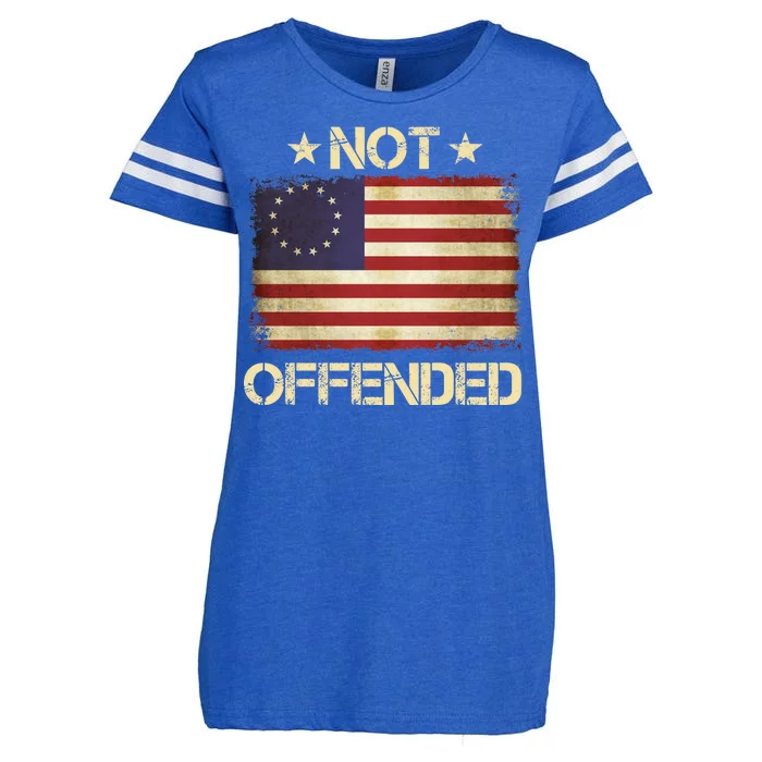 Not Offended Betsy Ross Flag Enza Ladies Jersey Football T-Shirt